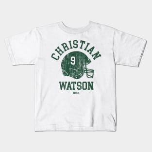 Christian Watson Green Bay Helmet Font Kids T-Shirt